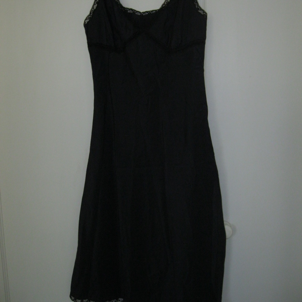 Vintage SFA nylon full slip, black, Sz S